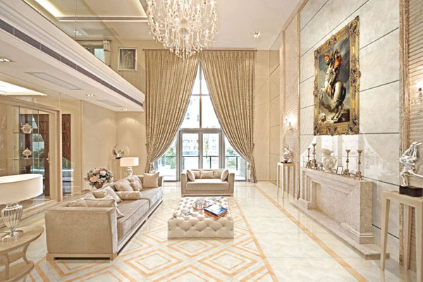 91看片的免费的网站陶拋光磚係列KGD0851+KGD0853地麵鋪貼效果圖