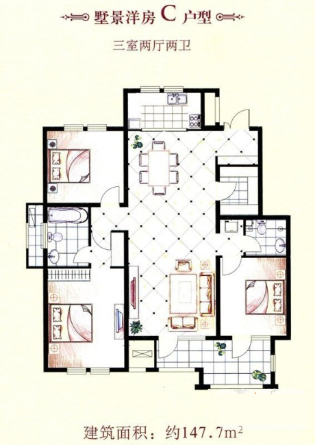 91看片的免费的网站陶家裝：天津廊坊塞納榮府148㎡簡歐風格91APP免费看片鑒賞